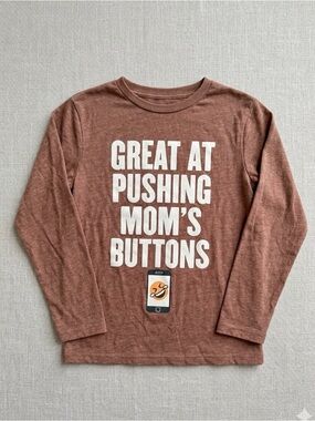 The Children's Place 4T "Great At Pushing Mom's Buttons" Graphic Long-Sleeve